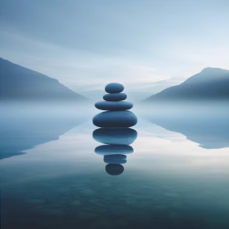 tranquil Zen stacked stones