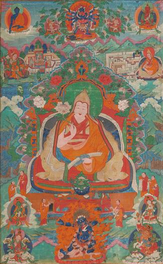Thangkha depicting the 7th Dalai Lama